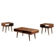 Allora Zebrano Wood Rich Walnut Coffee Table Set Rectangular Contemporary Assembly Required