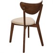 Allora Curved Back Dining Side Chair in Tan and Chestnut