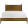 Allora Mid-Century Wood King Panel Platform Bed in Acorn Brown