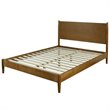 Allora Mid-Century Wood King Panel Platform Bed in Acorn Brown