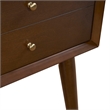 Allora 1-Drawer Mid-Century Wood Nightstand in Mahogany/Bronze