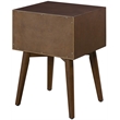 Allora 1-Drawer Mid-Century Wood Nightstand in Mahogany/Bronze
