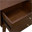 Allora 1-Drawer Mid-Century Wood Nightstand in Mahogany/Bronze
