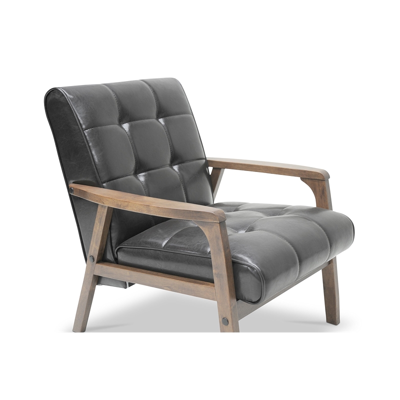 Allora Mid-Century 3-Piece Bonded Leather Sofa Set in Brown