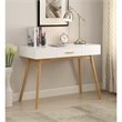 Allora 1-Drawer Rectangular Wood Home Office Desk in White