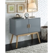 Allora Storage Console Table with Solid Wood Legs in Gray and Black