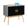 Allora Storage Console Table with Solid Wood Legs in Gray and Black