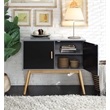 Allora Storage Console Table with Solid Wood Legs in Gray and Black