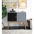Allora Storage Console Table with Solid Wood Legs in Gray and Black