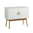 Allora Storage Console Table with Solid Wood Legs in White
