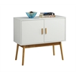 Allora Storage Console Table with Solid Wood Legs in White
