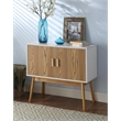 Allora Storage Console Table with Solid Wood Legs in White