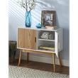 Allora Storage Console Table with Solid Wood Legs in White
