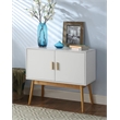 Allora Storage Console Table with Solid Wood Legs in White