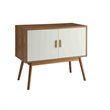Allora 2-Large Cabinets with Shelf Storage Console in White and Natural