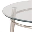 Allora Mid-Century Round Top Metal/Glass Coffee Table in Brushed Nickel/Clear