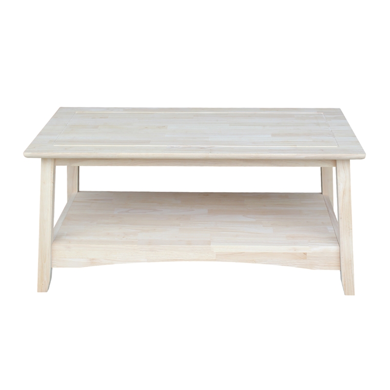 Allora Rectangular Solid Wood Coffee Table in Natural