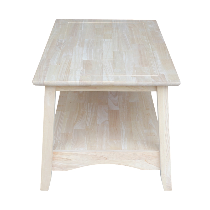Allora Rectangular Solid Wood Coffee Table in Natural