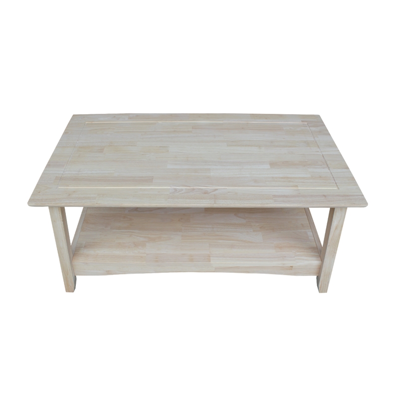 Allora Rectangular Solid Wood Coffee Table in Natural