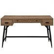 NewTitle: Allora Melamine Walnut Office Desk Rectangular Adjustable Foot Glides 23.5