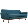 Allora Mid Century Modern Tufted Loveseat in Azure