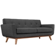 Allora Mid Century Modern Tufted Loveseat in Gray