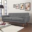 Allora Mid Century Modern Tufted Loveseat in Expectation Gray