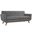 Allora Mid Century Modern Tufted Loveseat in Expectation Gray