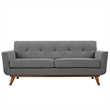 Allora Mid Century Modern Tufted Loveseat in Expectation Gray