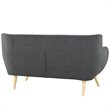 Allora Mid Century Modern Fabric Loveseat in Gray