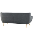 Allora Mid Century Modern Fabric Sofa in Gray