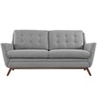 Allora Modern Finely Upholstered Fabric Loveseat in Expectation Gray