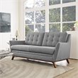 Allora Modern Finely Upholstered Fabric Loveseat in Expectation Gray