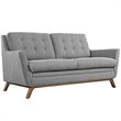 Allora Modern Finely Upholstered Fabric Loveseat in Expectation Gray