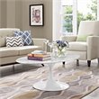 Allora Faux Marble White Coffee Table Oval Scratch Resistant 48