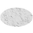 Allora Faux Marble White Coffee Table Oval Scratch Resistant 48