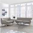 Allora 2 Piece Living Room Set in Light Gray
