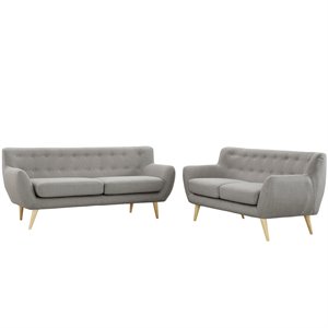 Allora 2 Piece Living Room Set in Light Gray