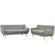 Allora 2 Piece Living Room Set in Light Gray