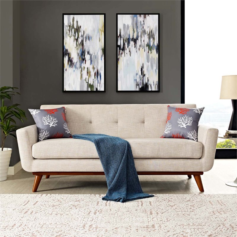 Allora Tufted Upholstered Loveseat in Beige