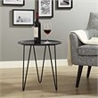 Allora Modern Fiberboard/Steel Metal End Table with Round Top in Black