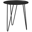 Allora Modern Fiberboard/Steel Metal End Table with Round Top in Black