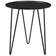 Allora Modern Fiberboard/Steel Metal End Table with Round Top in Black