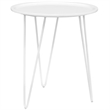 Allora Modern Fiberboard/Steel Metal End Table with Round Top in White