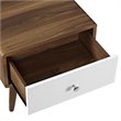 Allora Nightstand in Walnut and White