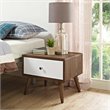 Allora Nightstand in Walnut and White
