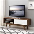 Modway Particleboard Walnut/White TV Stand Rectangular Adjustable 48