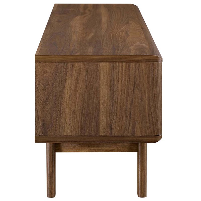 Modway Particleboard Walnut/White TV Stand Rectangular Adjustable 48