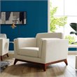 Allora Mid Century Modern Accent Chair in Beige