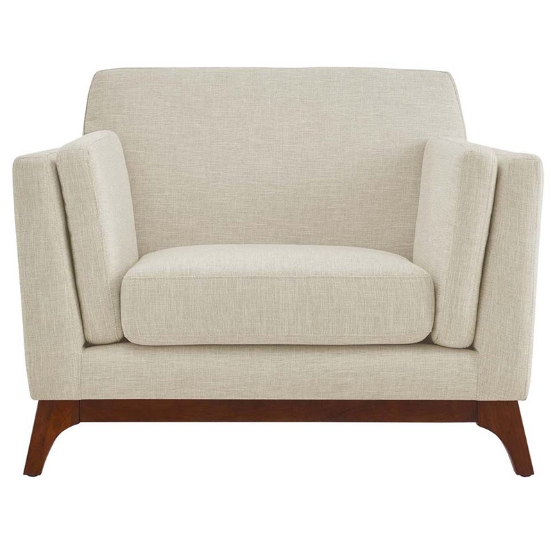 Allora Mid Century Modern Accent Chair in Beige